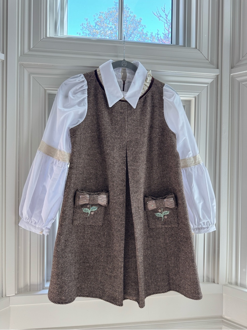 Mommy and Me!
Women’s Herringbone Dress And Blouse Set, Brown